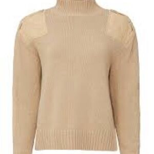 525 black Elegant Beige Turtleneck Sweater